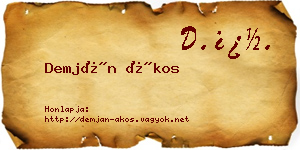 Demján Ákos névjegykártya